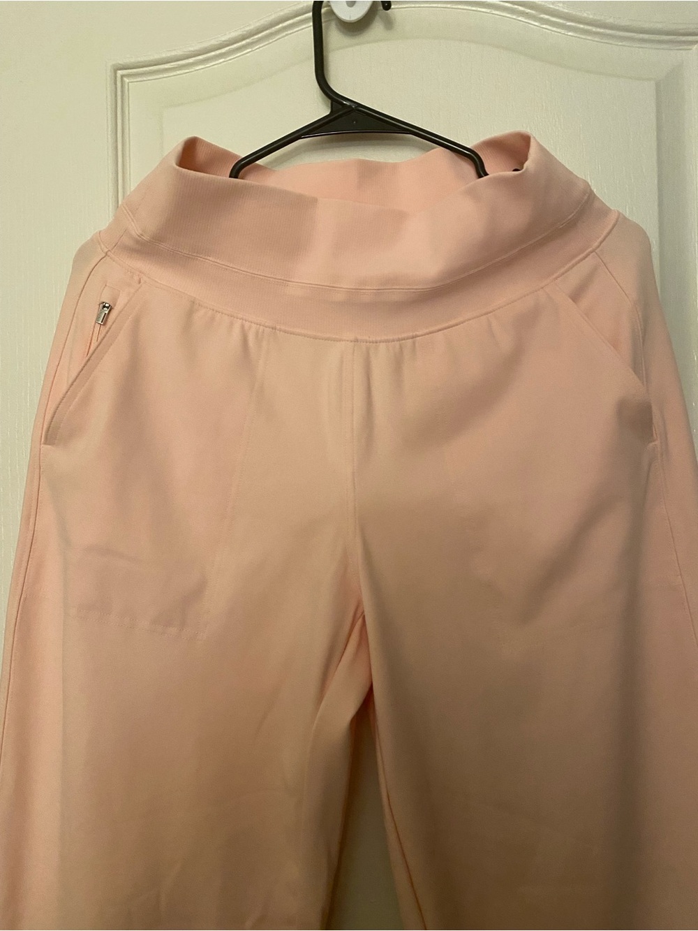 Athleta Wide Leg High-Waist Pants in Blush Pink